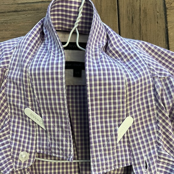 RW&CO Purple Gingham shirt Slim Fit - Picture 6 of 6